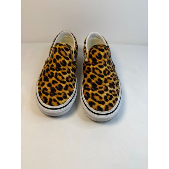 Vans Classic Size W9 M6.5 Leopard Print Slip-On Sneaker Comfort Shoe - Picture 2 of 14